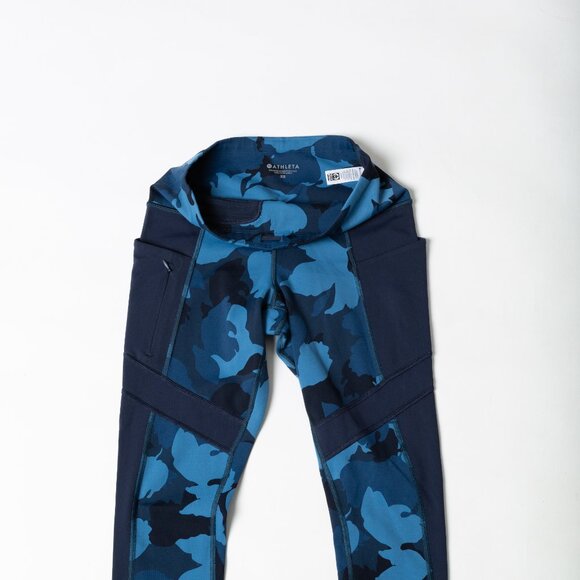Flash Sale 🚩🛑⏳ Athleta All Blue Camouflage Size XS Tonal Blue Zip Pocket - Picture 11 of 11